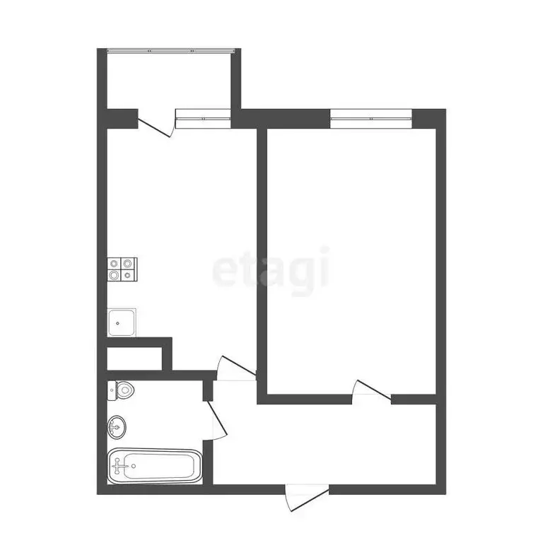 1-комнатная квартира: Тобольск, 15-й микрорайон, 22 (36.5 м) - Фото 1