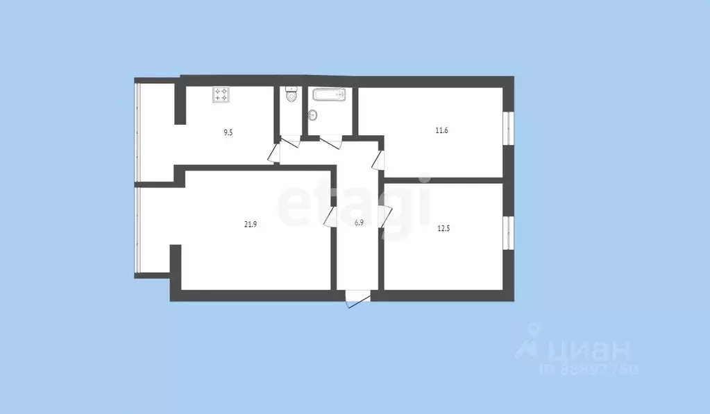 3-к кв. Карачаево-Черкесия, Черкесск ул. Лободина, 76 (68.1 м) - Фото 1