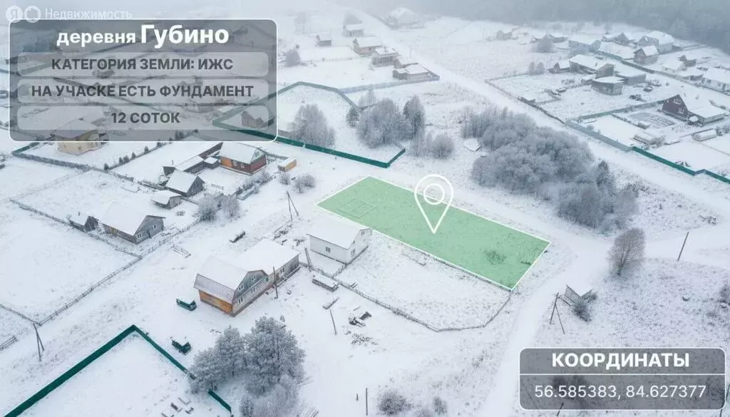 Участок в деревня Губино, Берёзовая улица (12 м) - Фото 2