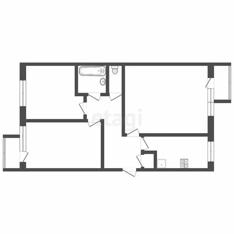1к в 3-комнатной квартире (18 м) - Фото 0