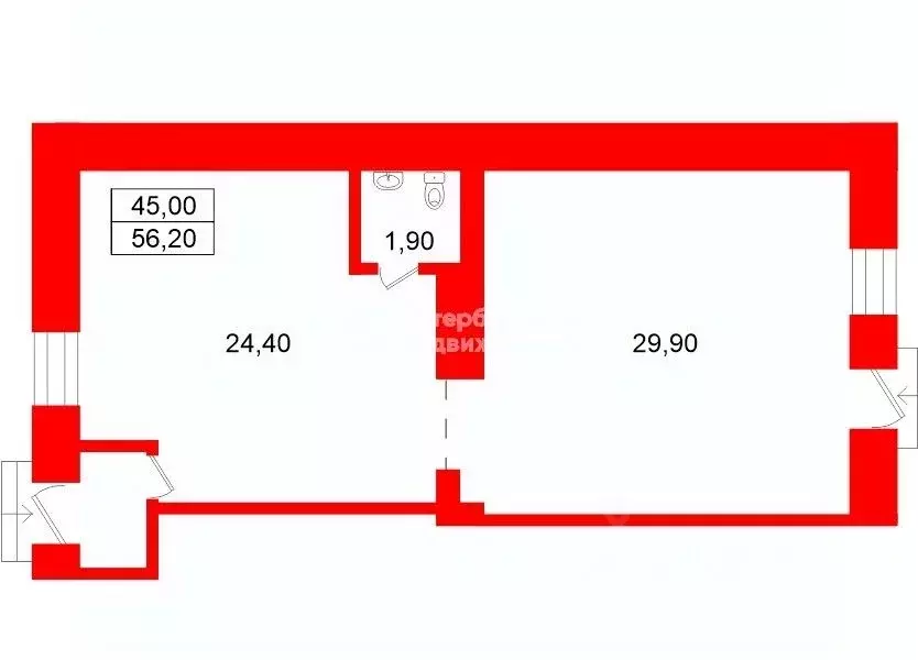 Торговая площадь в Санкт-Петербург 7-я Советская ул., 30 (56 м) - Фото 2