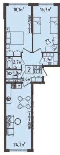 2-к кв. Адыгея, Тахтамукайский район, Старобжегокайское с/пос, Новая ... - Фото 2