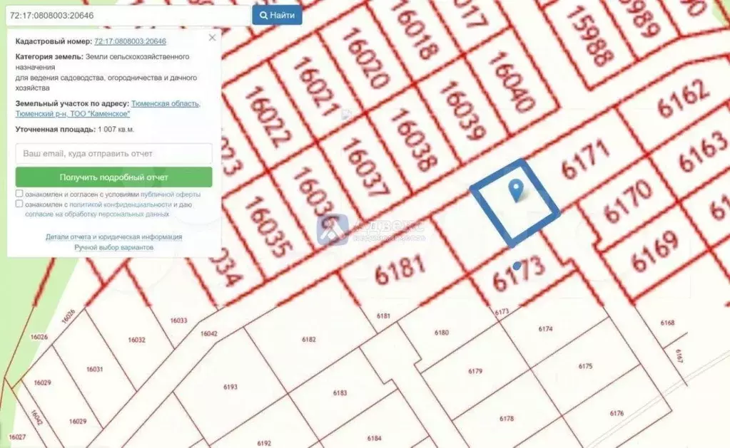 Участок в Тюменская область, Тюменский район, с. Каменка  (10.0 сот.) - Фото 1