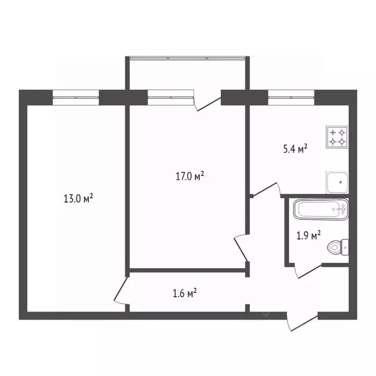 2-к кв. Красноярский край, Красноярск ул. Можайского, 8 (45.0 м) - Фото 2