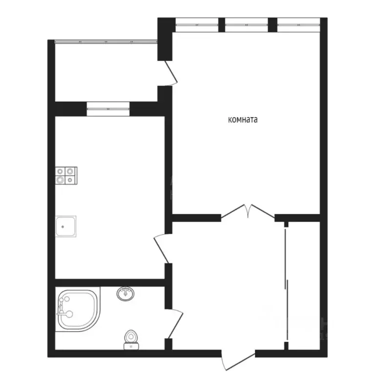 1-к кв. Тюменская область, Тюмень ул. Газовиков, 49к1 (45.0 м) - Фото 1