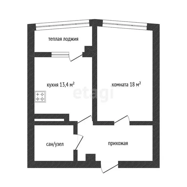 1-комнатная квартира: Белгород, Кирпичная улица, 65 (47.1 м) - Фото 1