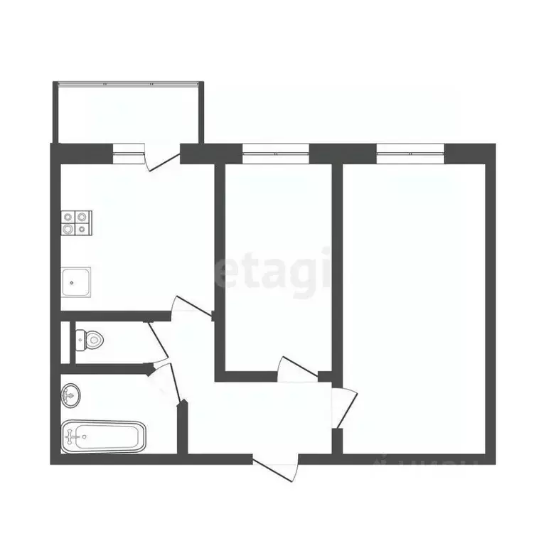 2-к кв. Смоленская область, Смоленск Краснинское ш., 32 (55.3 м) - Фото 1