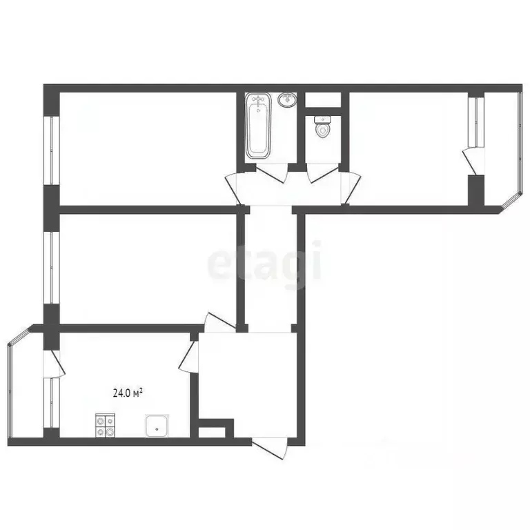 3-к кв. Тюменская область, Тюмень ул. Александра Митинского, 5 (92.8 ... - Фото 1