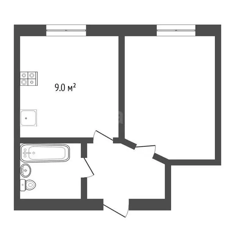 1-комнатная квартира: Тюмень, Олимпийская улица, 16 (22.1 м) - Фото 1