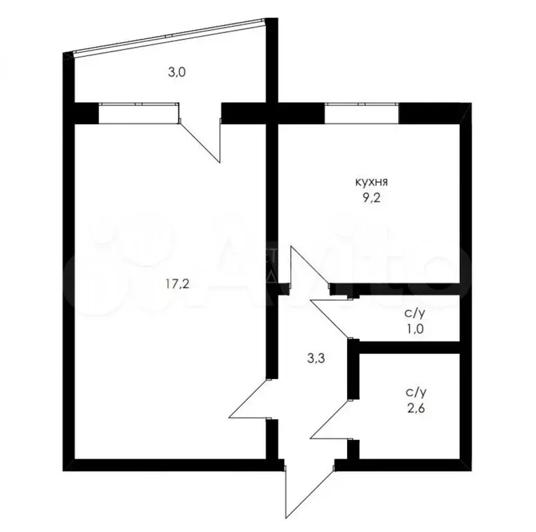 1-к. квартира, 33,7 м, 5/9 эт. - Фото 0