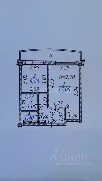 1-к кв. Чувашия, Чебоксары Ярославская ул., 72 (42.5 м) - Фото 1