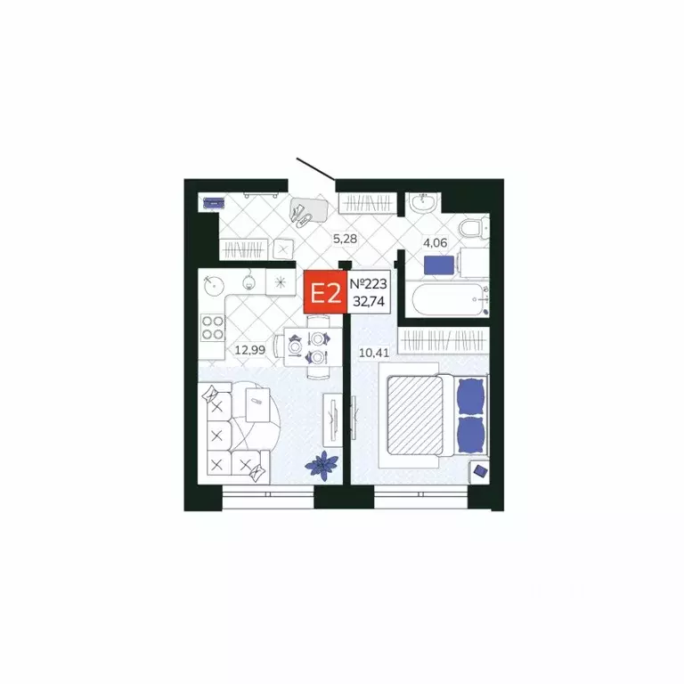 1-к кв. Тульская область, Тула Мясново мкр, Желания жилой комплекс ... - Фото 1