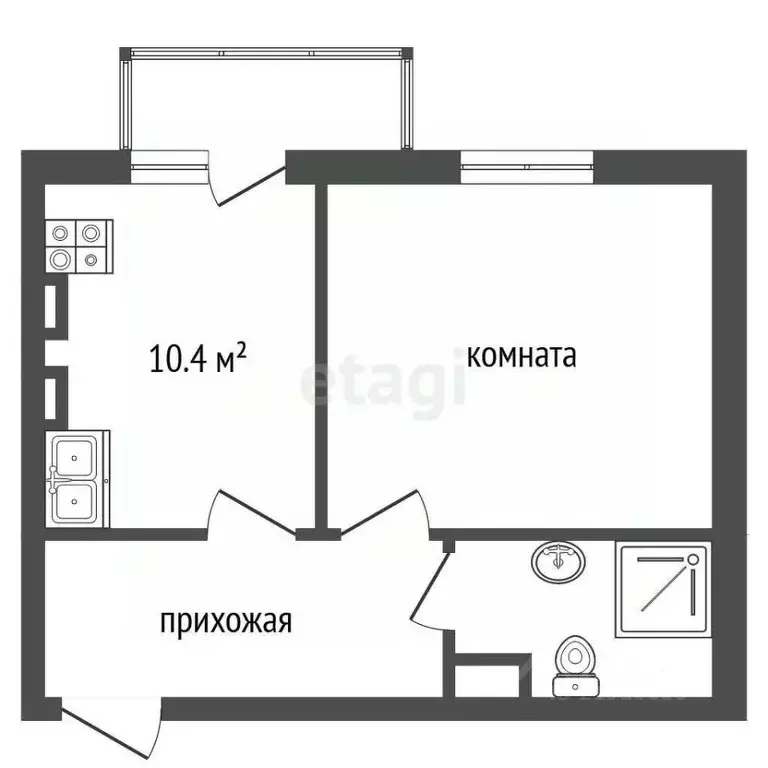1-к кв. Калининградская область, Калининград ул. Володарского, 4Д ... - Фото 2