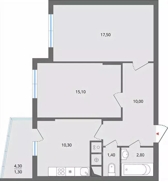 2-к кв. Липецкая область, Липецк ул. Ф.С. Игнатьева, 33к2 (61.1 м) - Фото 1