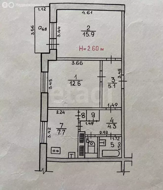 2-комнатная квартира: Волгоград, улица Ткачёва, 16А (50 м) - Фото 0