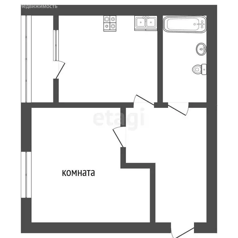 1-комнатная квартира: Ялуторовск, Полевая улица, 64 (35.1 м) - Фото 1