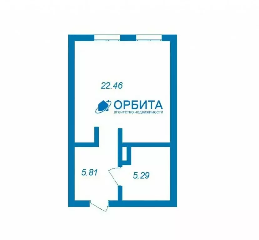 Квартира-студия: Тюмень, Краснооктябрьская улица, 6 (33.7 м) - Фото 1