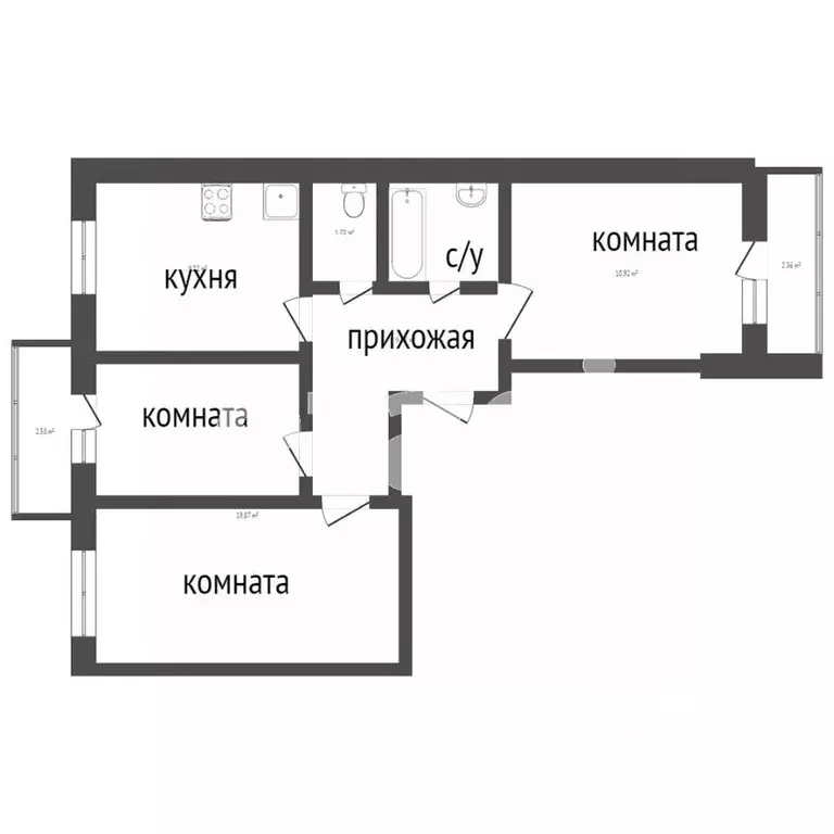 3-к кв. Белгородская область, Белгородский район, Дубовское с/пос, ... - Фото 1