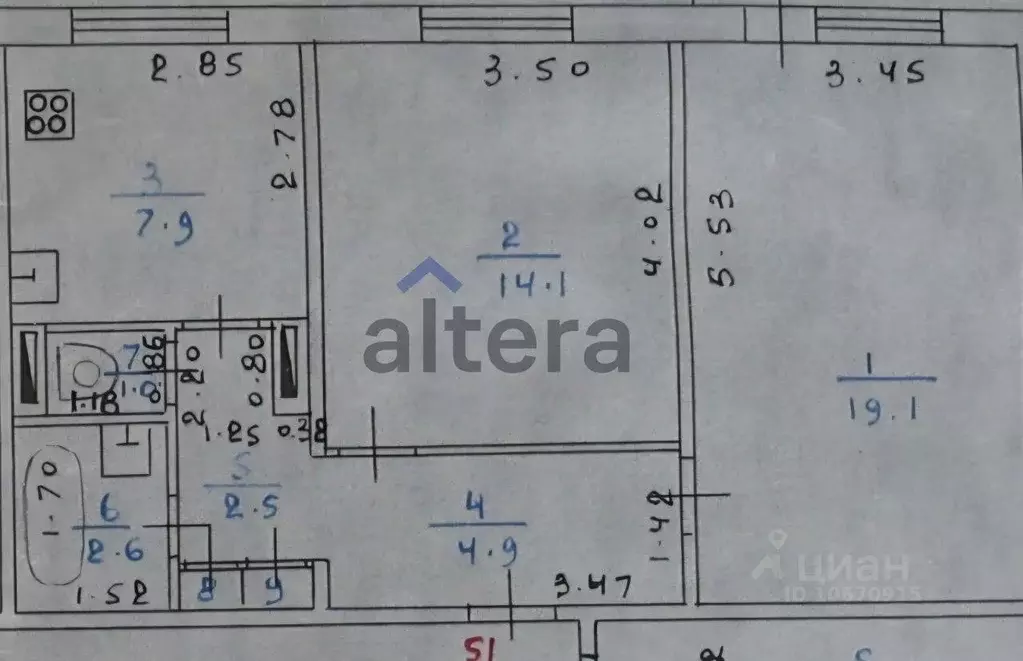 2-к кв. Татарстан, Казань ул. Липатова, 3а (52.0 м) - Фото 1