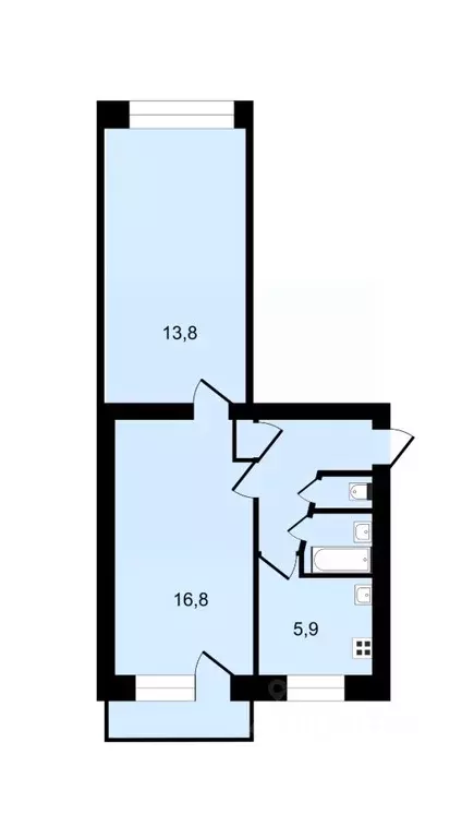 2-к кв. Владимирская область, Петушки ул. Маяковского, 29 (43.9 м) - Фото 1