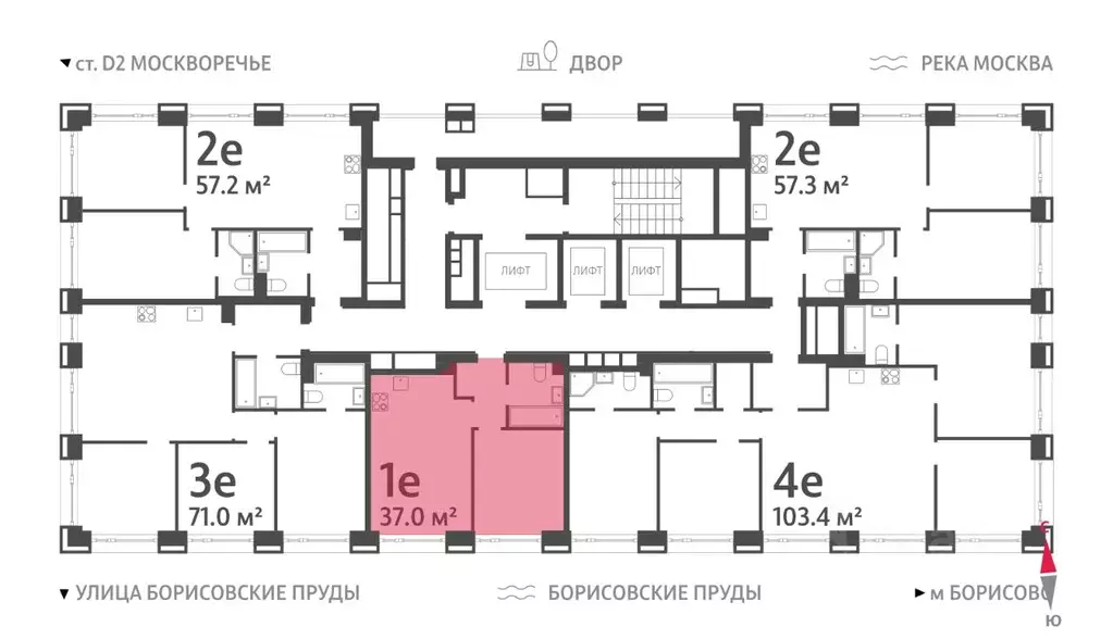 1-к кв. Москва Парксайд жилой комплекс, 2 (37.0 м) - Фото 0