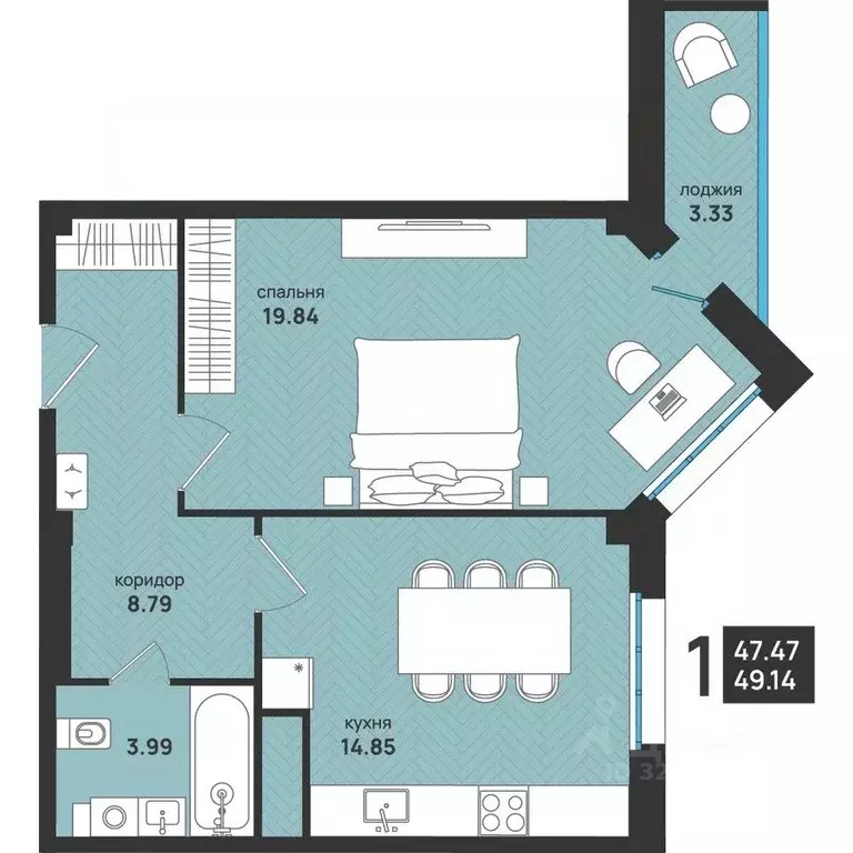 2-к кв. Архангельская область, Архангельск ул. Свободы, 16 (49.14 м) - Фото 2