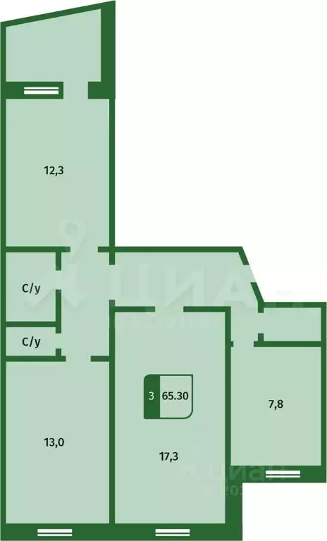 3-к кв. Тверская область, Тверь Оборонная ул., 10 (67.0 м) - Фото 1