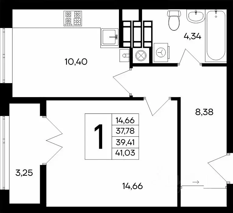 1-к кв. Крым, Евпатория Сезоны жилой комплекс (41.03 м) - Фото 1