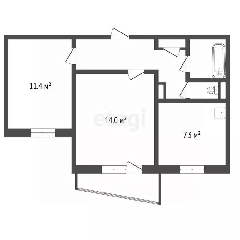 2-к кв. Челябинская область, Озерск ул. Монтажников, 54 (44.7 м) - Фото 2