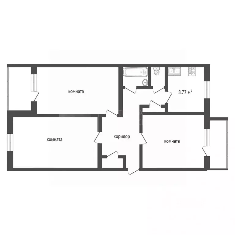 3-к кв. Тюменская область, Тюмень ул. Свердлова, 16 (80.0 м) - Фото 1