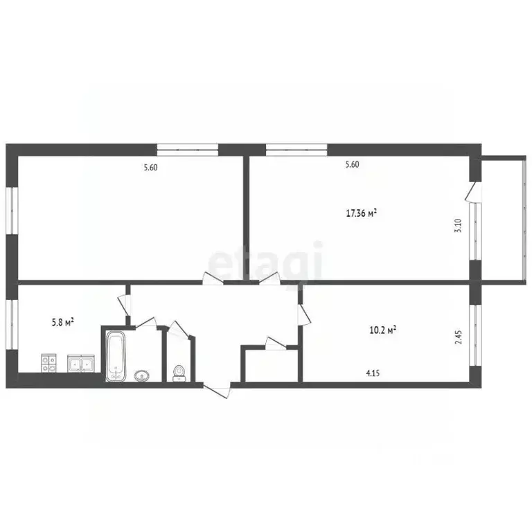 3-к кв. Камчатский край, Вилючинск ул. Победы, 18 (61.4 м) - Фото 2