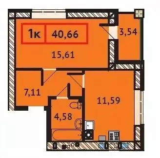 1-к кв. Ивановская область, Иваново Ивановская ул. (40.66 м) - Фото 0