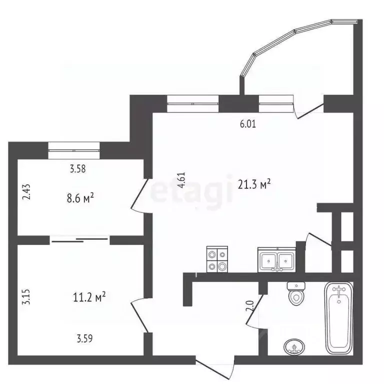 2-к кв. Москва Севастопольский просп., 51 (60.2 м) - Фото 2