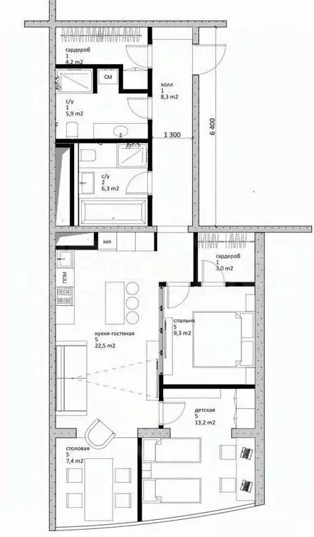 2-к кв. Краснодарский край, Сочи ул. Демократическая, 43 (82.5 м) - Фото 1