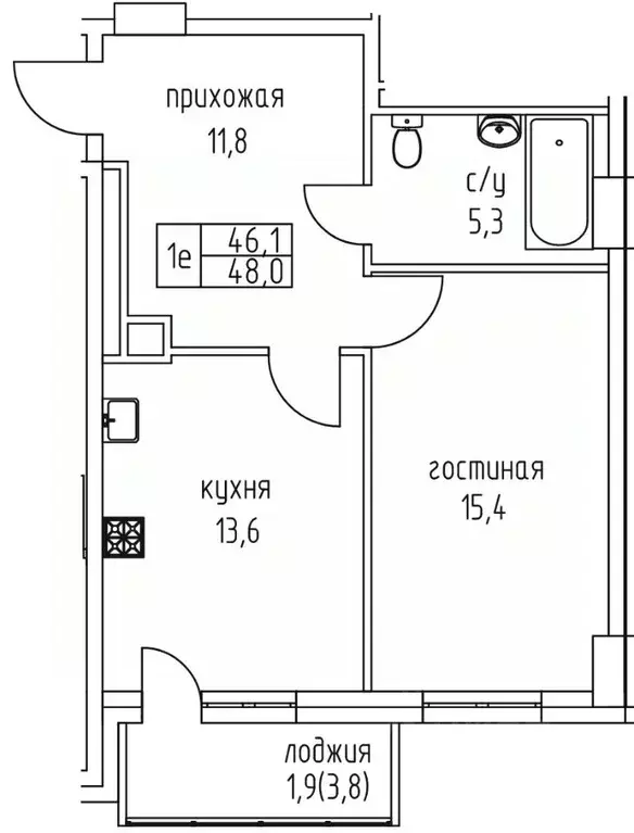 1-к кв. Саха (Якутия), Якутск просп. Михаила Николаева, 3/6 (48.0 м) - Фото 1
