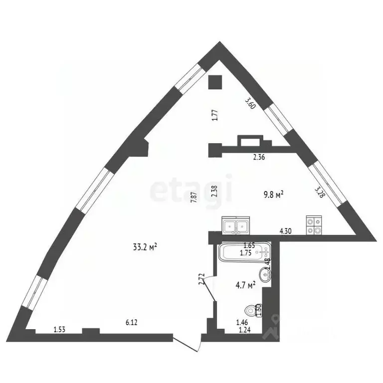 1-к кв. Тюменская область, Тюмень Профсоюзная ул., 56 (41.0 м) - Фото 1