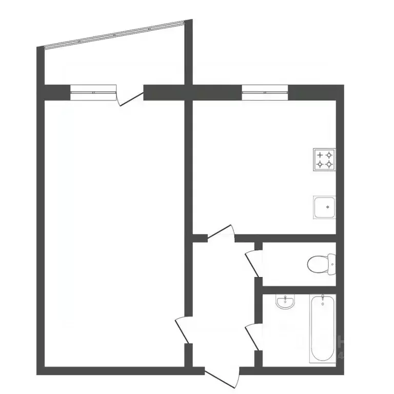 1-к кв. Тюменская область, Тюмень Камчатская ул., 50 (33.0 м) - Фото 2