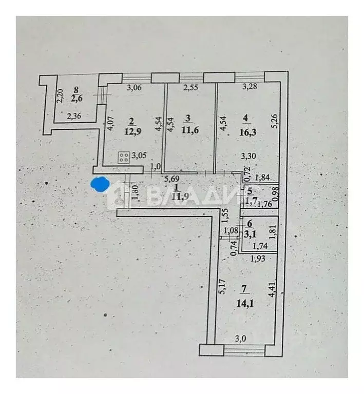 3-к кв. Башкортостан, Стерлитамак ул. Рашита Кудашева, 1 (74.2 м) - Фото 2