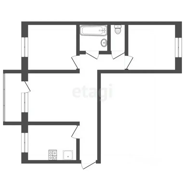 3-к кв. Тамбовская область, Тамбов Студенецкая набережная ул., 11А ... - Фото 1