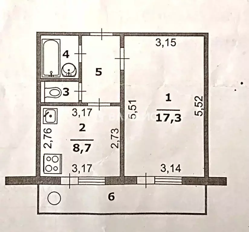 1-к кв. Белгородская область, Белгород бул. Юности, 35в (33.7 м) - Фото 2