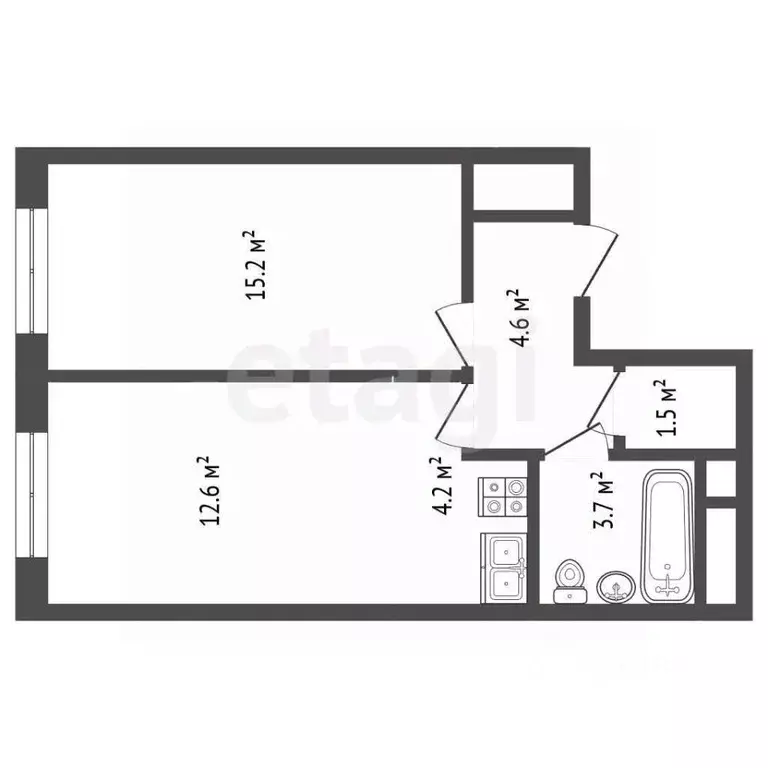 1-к кв. Московская область, Красногорск ул. Александровская, 4 (42.0 ... - Фото 2
