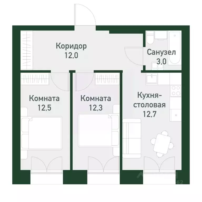 2-к кв. Свердловская область, Екатеринбург Твоя Привилегия жилой ... - Фото 0