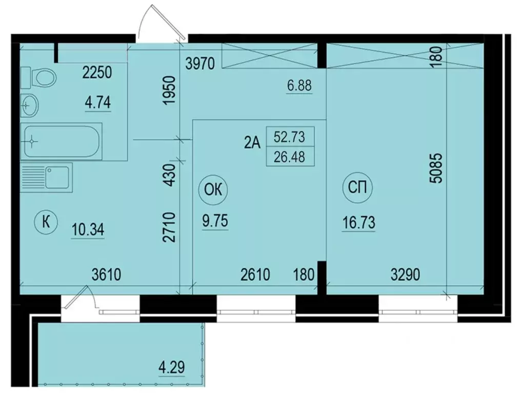 2-к кв. Иркутская область, Иркутск Гравийная ул., 22/1 (52.0 м) - Фото 1