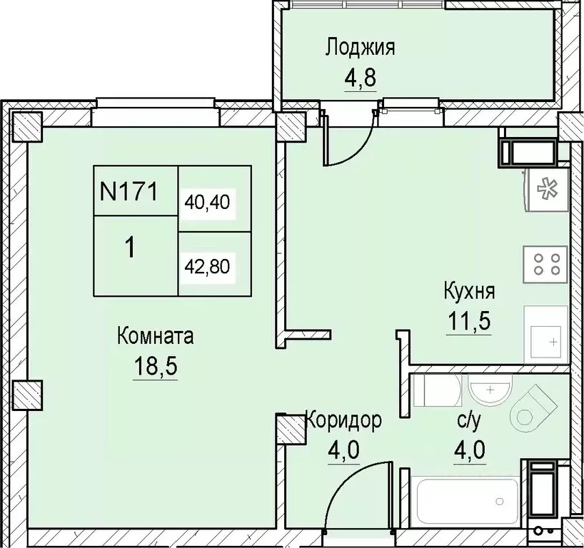 1-к кв. Нижегородская область, Нижний Новгород ул. Июльских Дней (40.4 ... - Фото 1