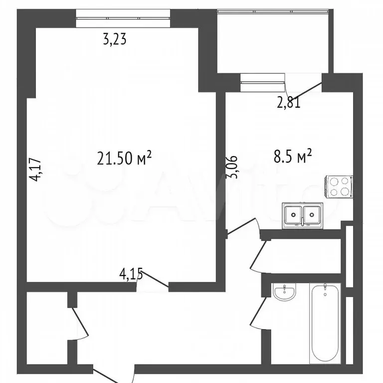 1-к. квартира, 43 м, 7/9 эт. - Фото 0