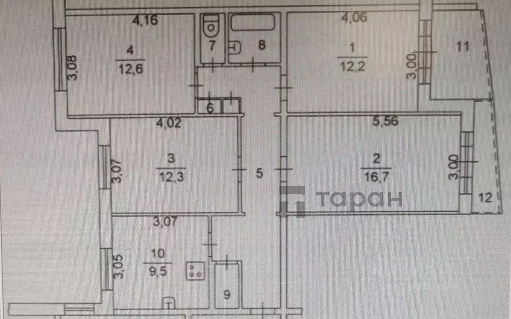 4-к кв. Челябинская область, Челябинск ул. Машиностроителей, 12 (82.2 ... - Фото 2