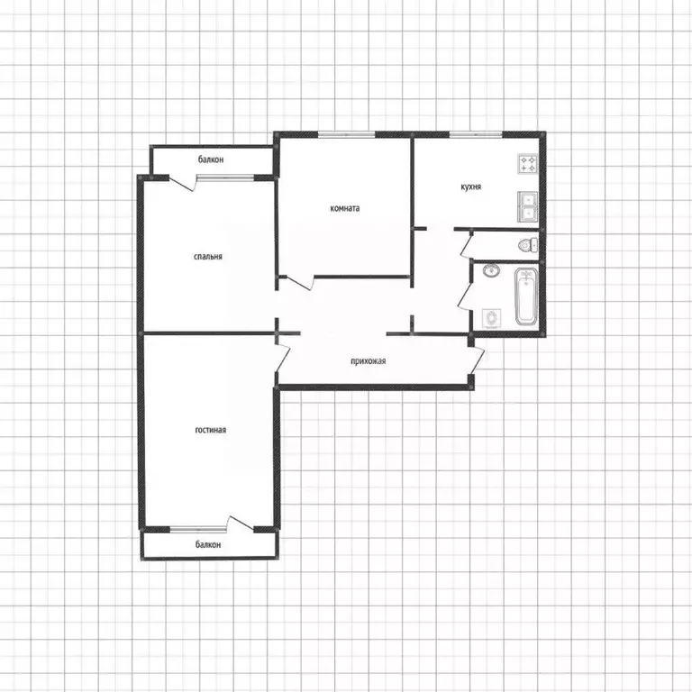 3-к кв. Белгородская область, Белгород ул. Конева, 3 (73.4 м) - Фото 0