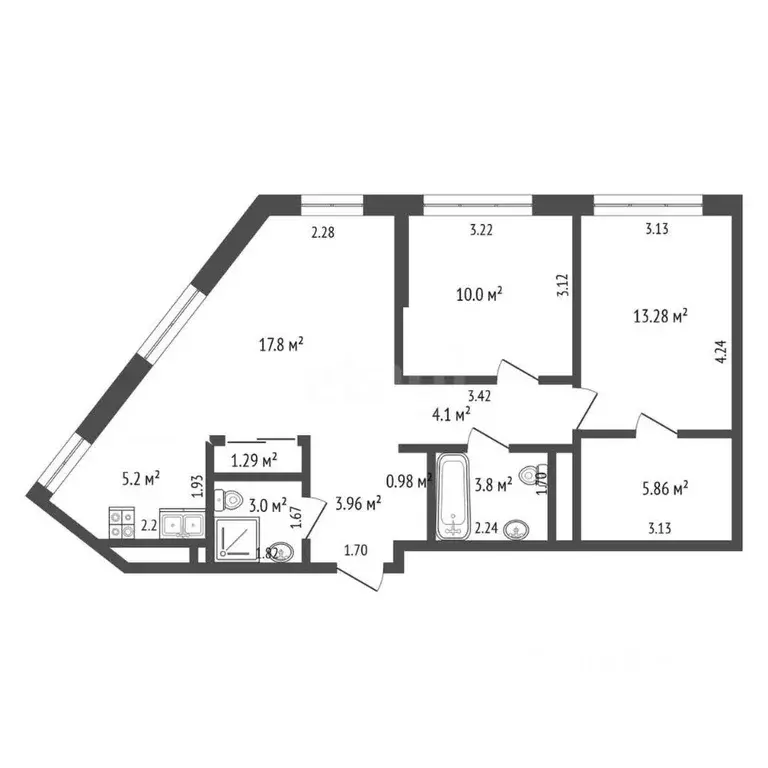 3-к кв. Москва ул. Годовикова, 11к4 (70.0 м) - Фото 1