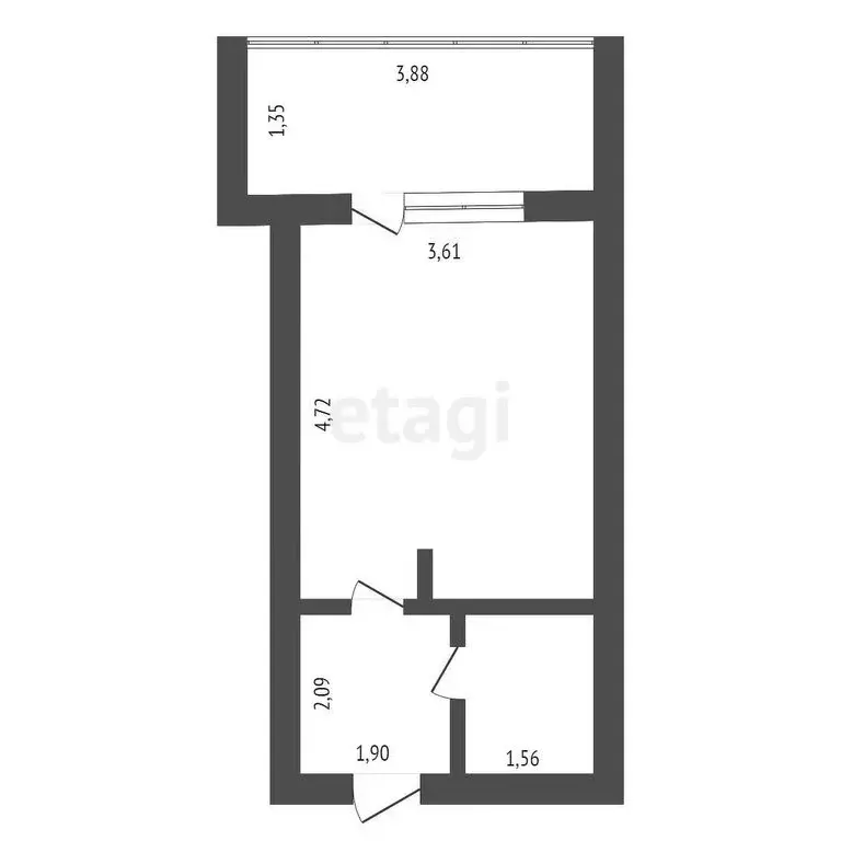 Квартира-студия: село Чигири, Европейская улица, 9 (24.2 м) - Фото 1