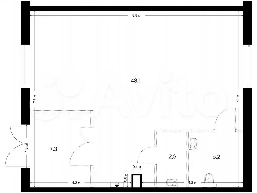 Продам помещение свободного назначения, 63.5 м - Фото 0